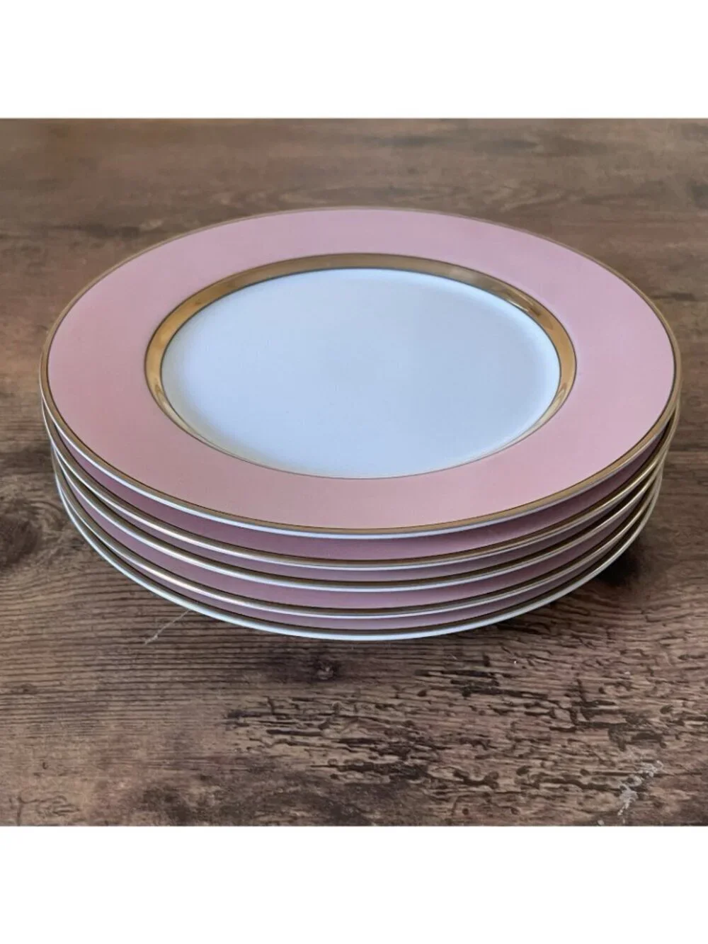 Vintage Fitz & Floyd Renaissance Peach Gold Salad Plates Set of 5 7 1/2